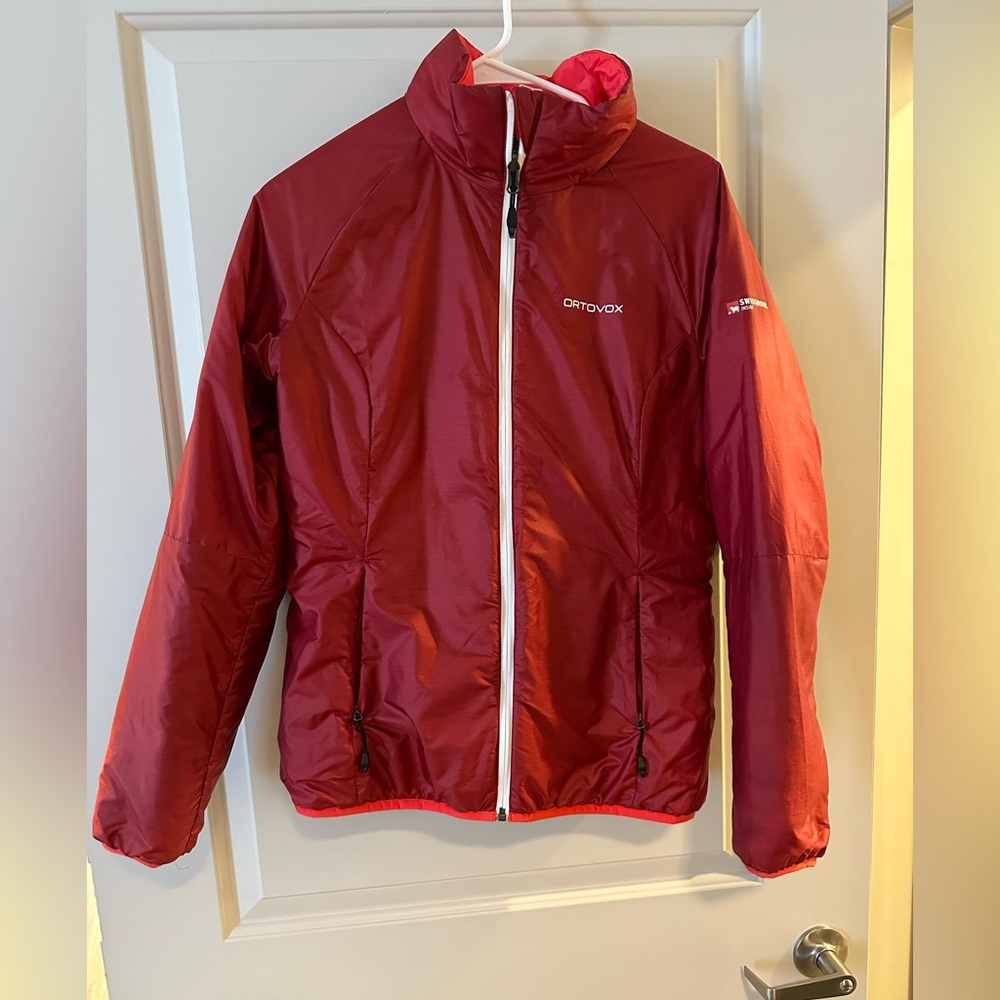 New reversible Ortovox insulated jacket. Red and blue